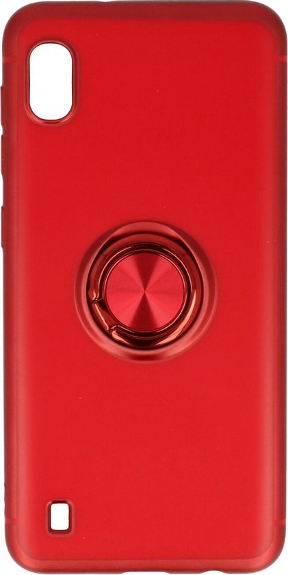 Samsung Galaxy A10 Hoesje - Rood - Ring Kickstand Back Cover
