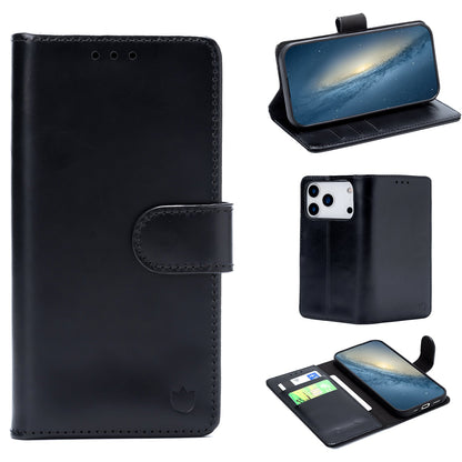 iPhone 17 Pro Max Hoesje - Charcoal Gray - Echt Leren Bookcase