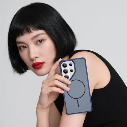 Samsung Galaxy A57 Case - Dark Blue - Magnetic Matte Silicone MagSafe Back Cover