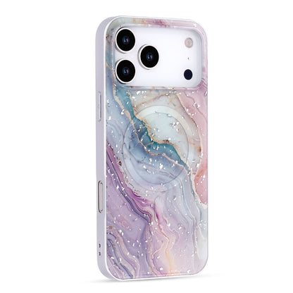 Apple iPhone 18 Pro Max Hülle - Rosa - Marmor Glitzer MagSafe Back Cover