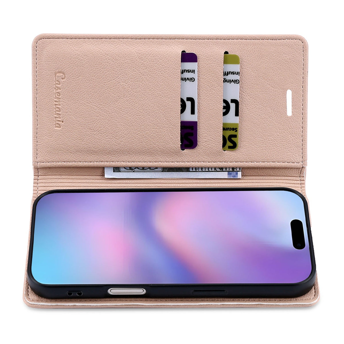 Apple iPhone 13 Hoesje - Pale Pink - Dunne Leather-look Back Cover