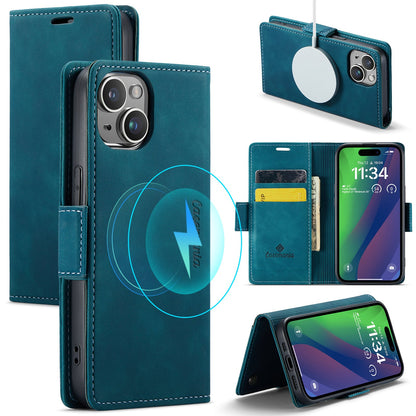 Apple iPhone 15 Hülle - Emerald Green - Portemonnaie-MagSafe-Klapphülle mit Kartenfach