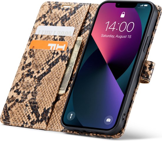 Apple iPhone 13 Pro Hoesje - Beige - Slangen Bookcase