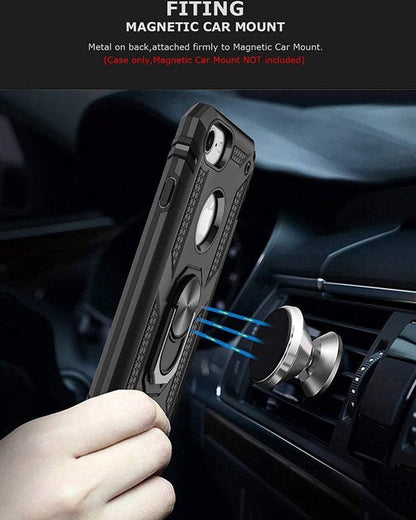 Apple iPhone 7 Hoesje - Zwart - Armor Kickstand Back Cover