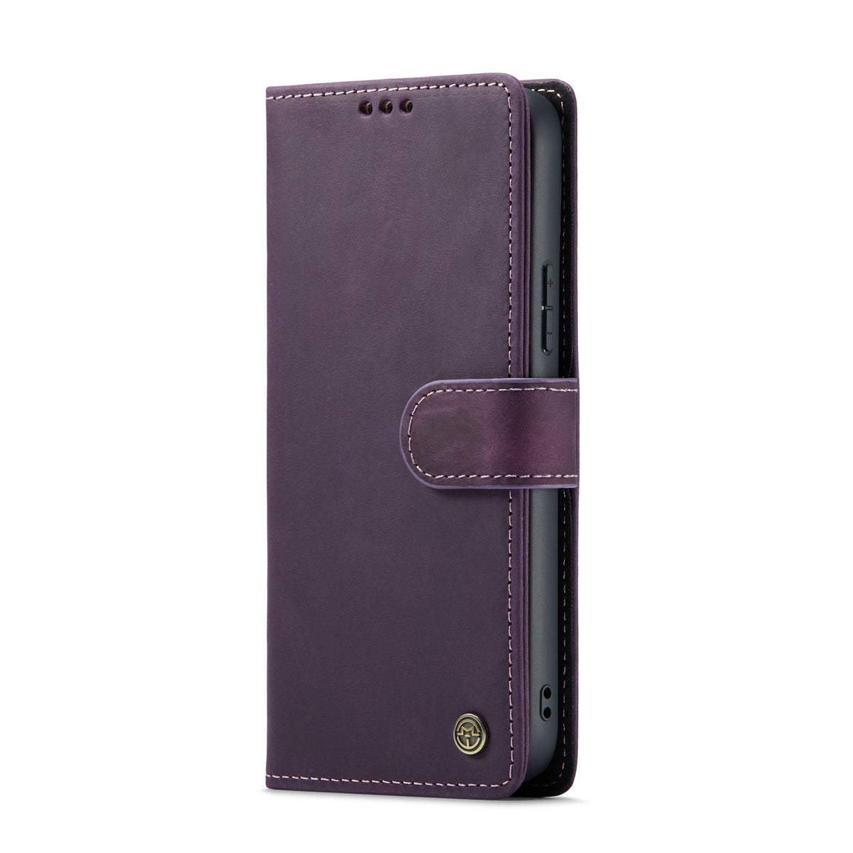 Samsung Galaxy A54 Hoesje - Dark Purple - Echt Leren 2 in 1 Bookcase