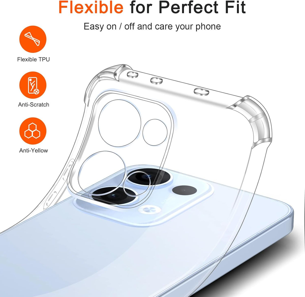 Coque Oppo Reno15 5G - Transparente - Étui arrière anti-chocs