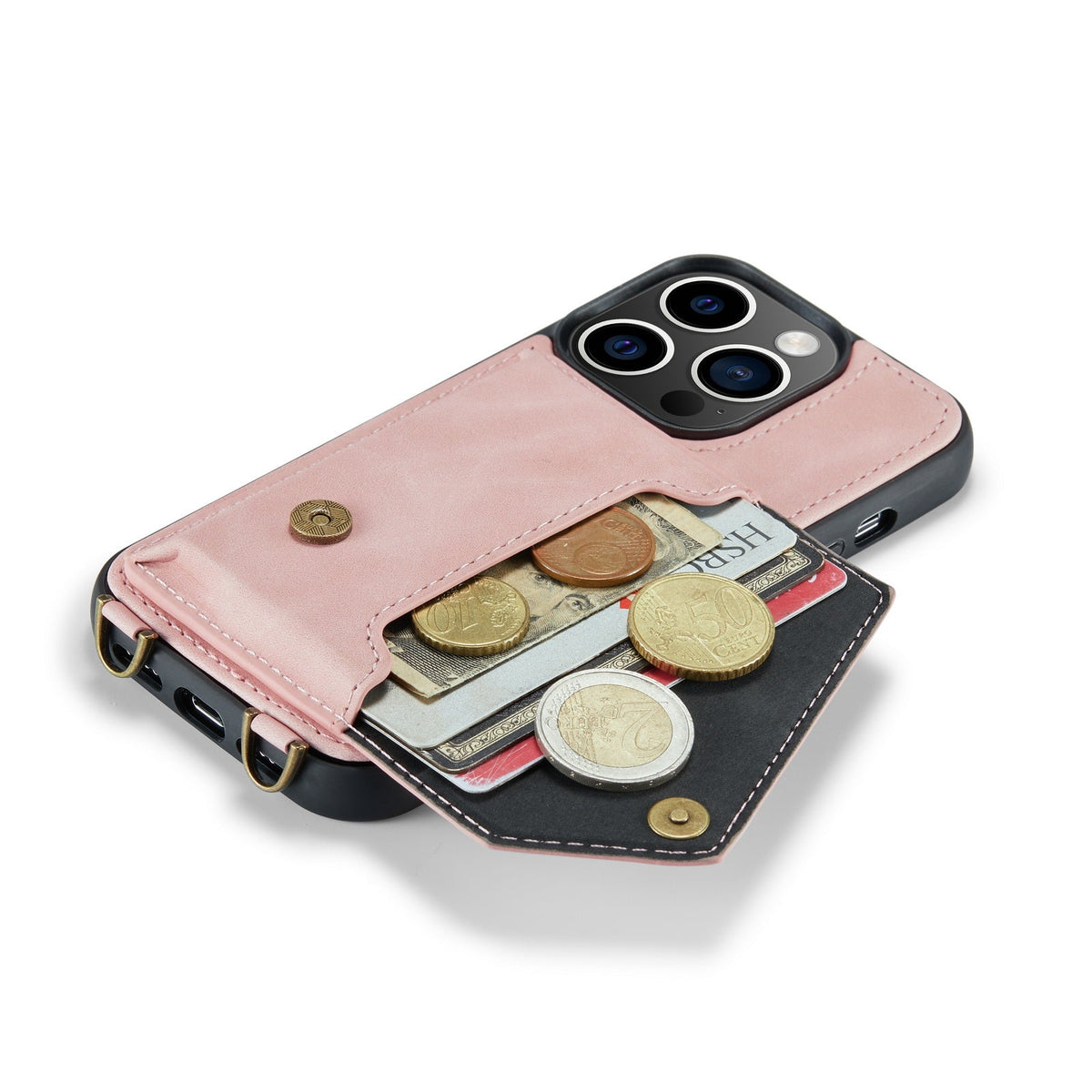 Apple iPhone 14 Pro Max Hoesje - Pale Pink - Luxe Back Cover met Telefoonkoord