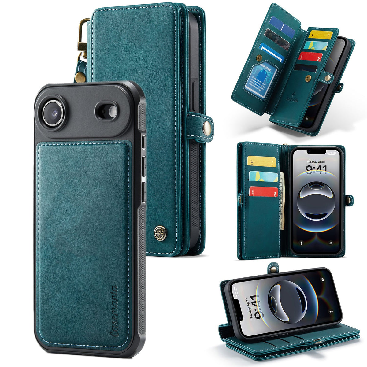 Apple iPhone Air Hoesje - Emerald Green - Luxe 2 in 1 Bookcase met 10 Kaart Vakken en Polskoord
