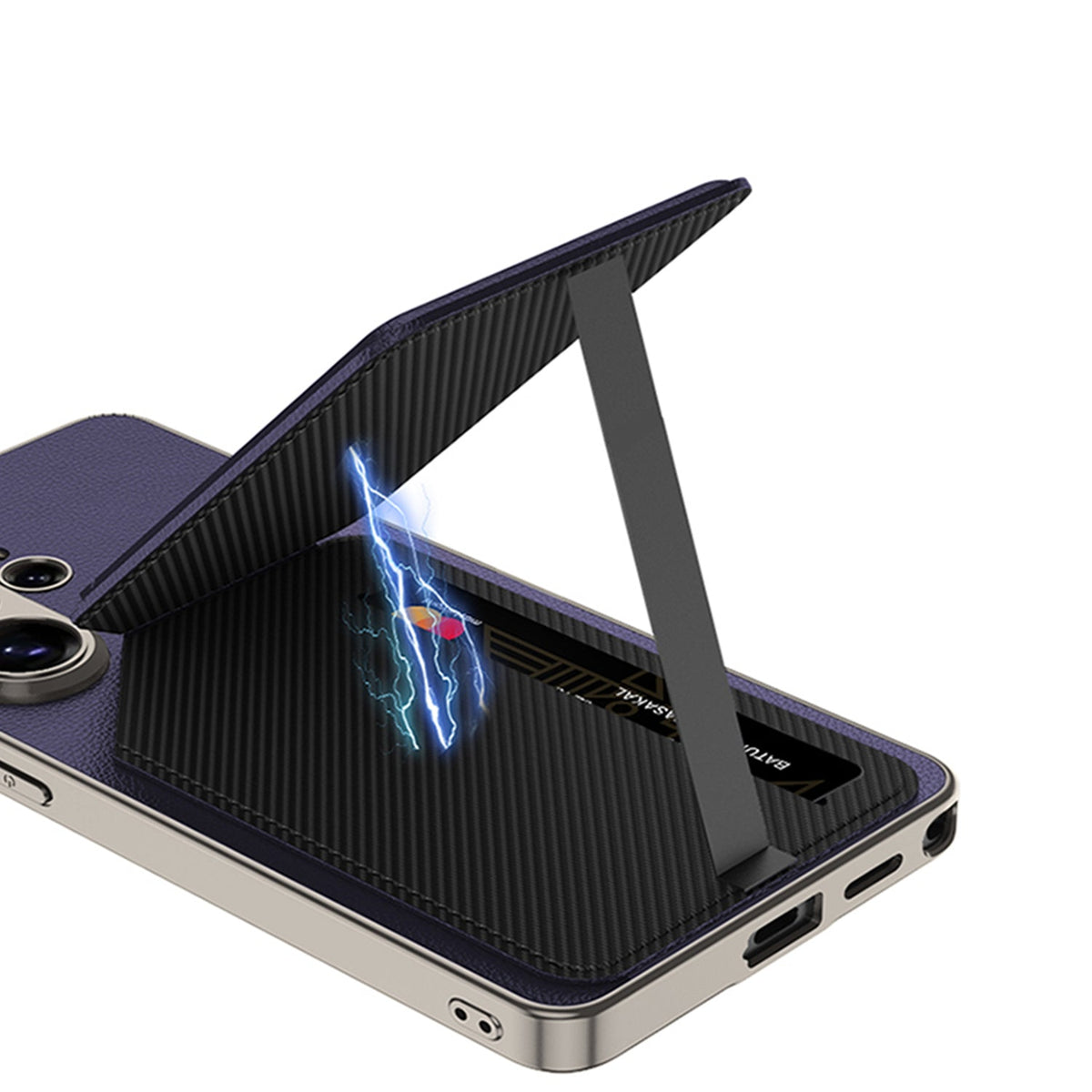 Étui Samsung Galaxy S26 Ultra - Violet - Nouveau design avec support et porte-cartes arrière