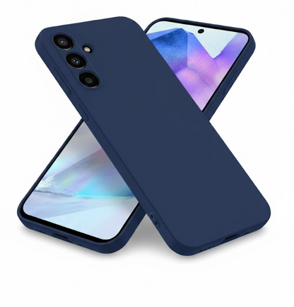 Samsung Galaxy A27 Hoesje - Donker Blauw - Liquid Siliconen Camera Back Cover