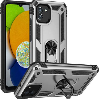 Samsung Galaxy A03 Hoesje - Grijs - Armor Kickstand Back Cover