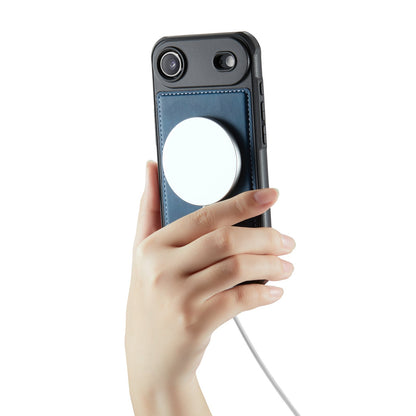 Apple iPhone Air Hülle - Navy Blue - Luxus-2-in-1-MagSafe-Klapphülle mit Kartenfach