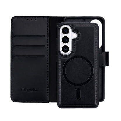 Samsung Galaxy A57 Case - Onyx Black - Genuine Leather 2-in-1 MagSafe Wallet Case