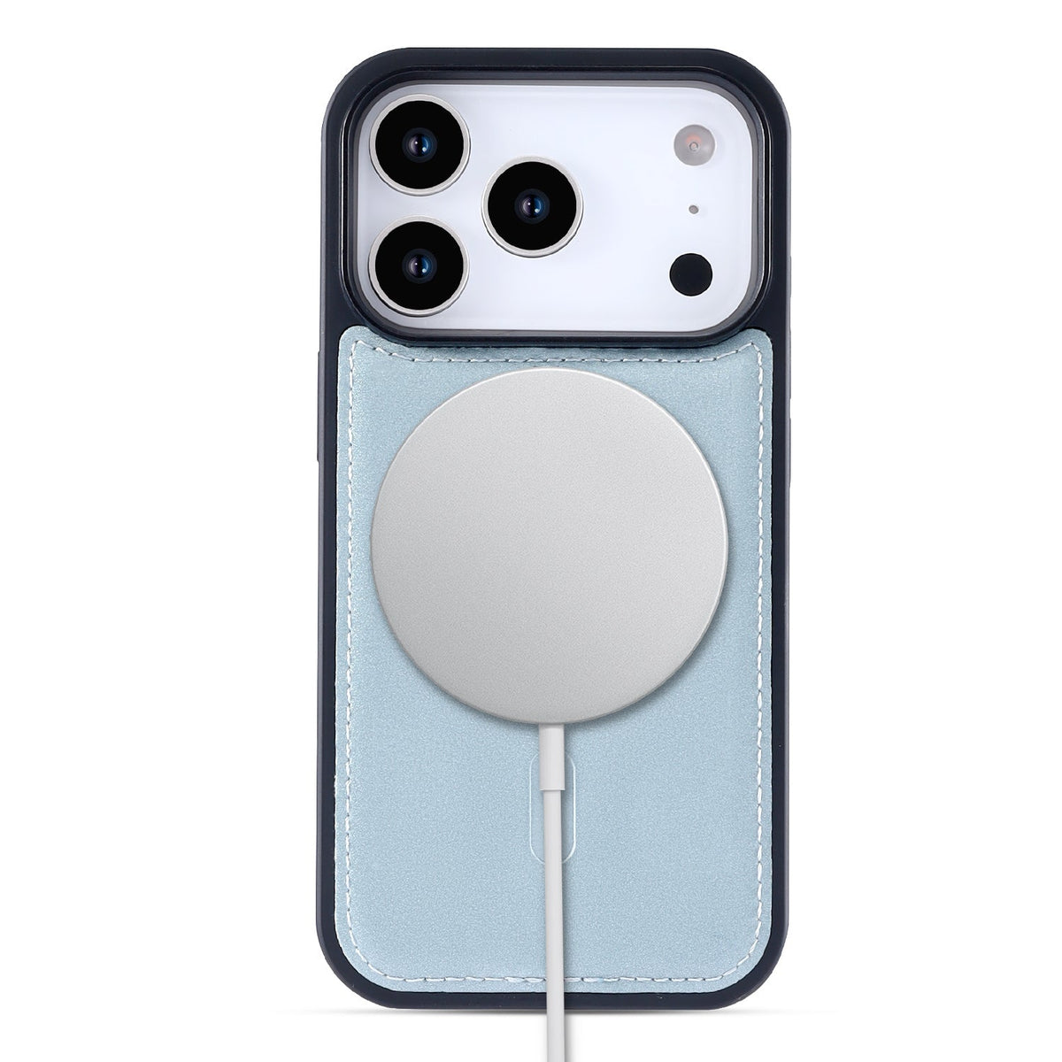 Apple iPhone 17 Pro Hoesje - Baby Blue - 2 in 1 Velvet Bookcase