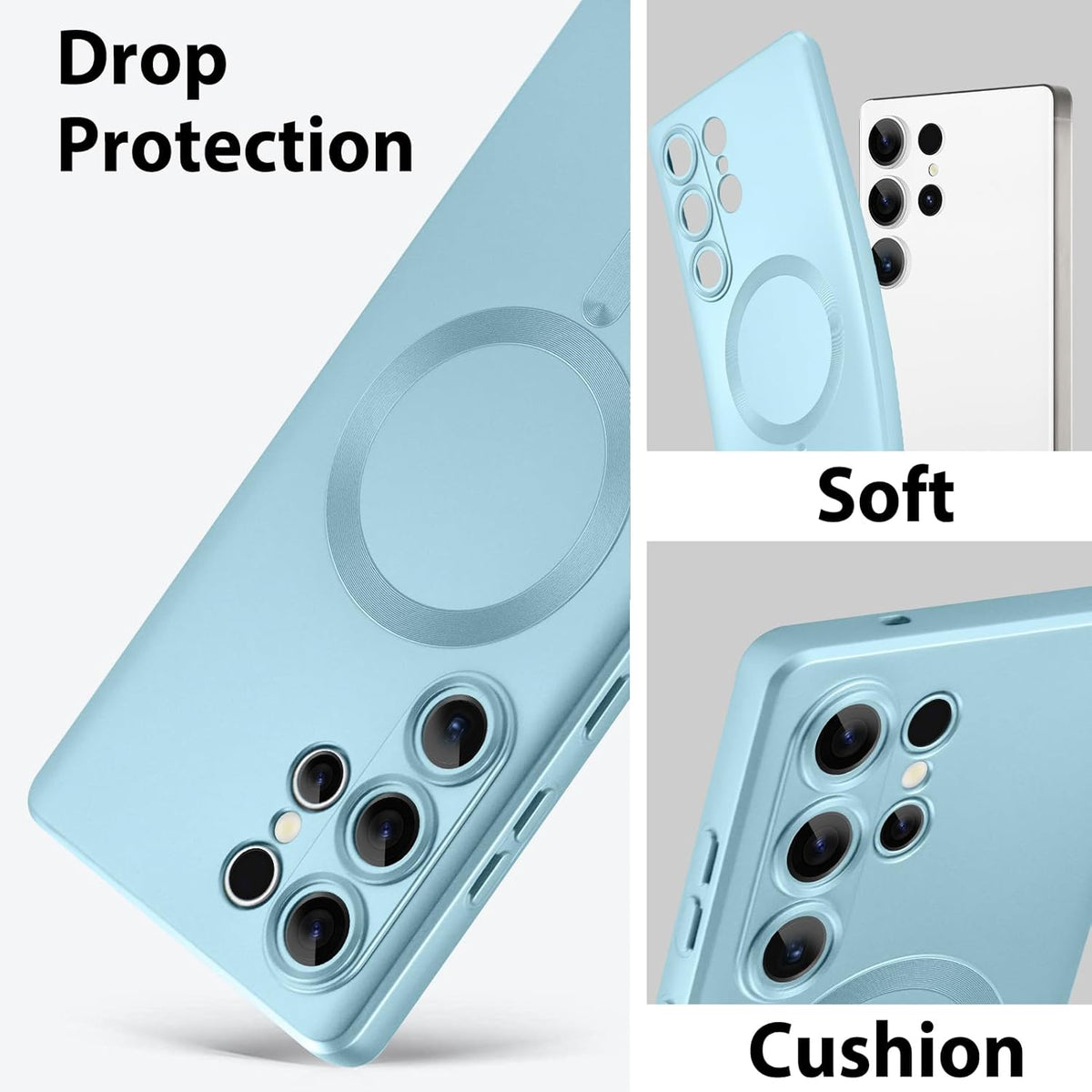Samsung Galaxy S25 Ultra Hoesje - Blauw - Matte Siliconen MagSafe Back Cover
