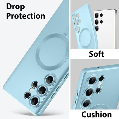 Samsung Galaxy S25 Ultra Hoesje - Blauw - Matte Siliconen MagSafe Back Cover