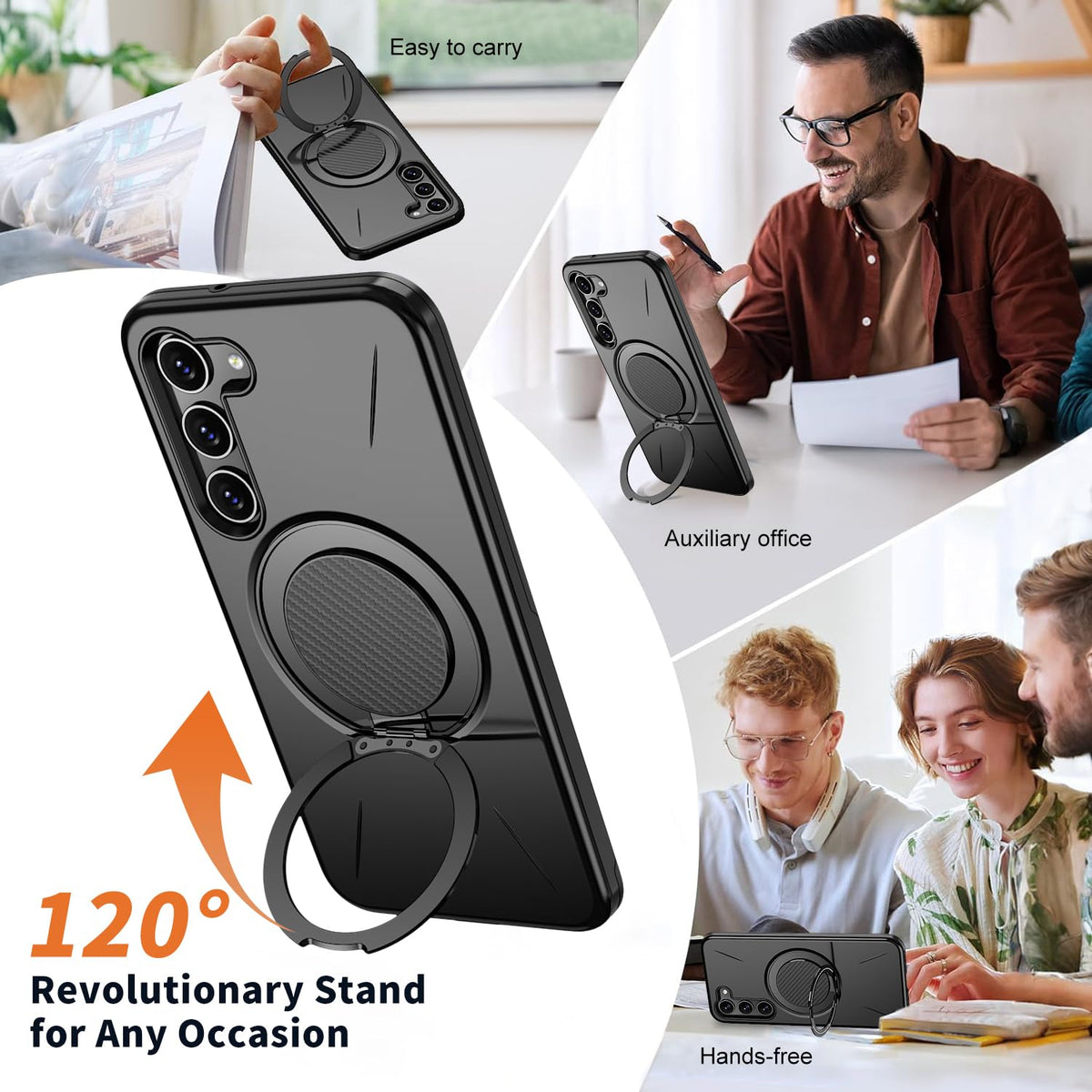 Samsung Galaxy S26 Plus Hoesje - Zwart - Siliconen Ring Kickstand Back Cover