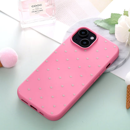 Apple iPhone 15 Hoesje - Neon Roze - Hartjes Back Cover