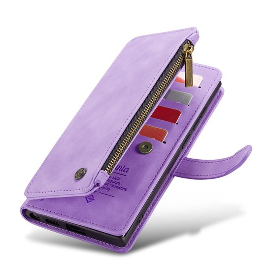 Samsung Galaxy S23 Ultra Hoesje - Bright Lila - Luxe Bookcase met Rits