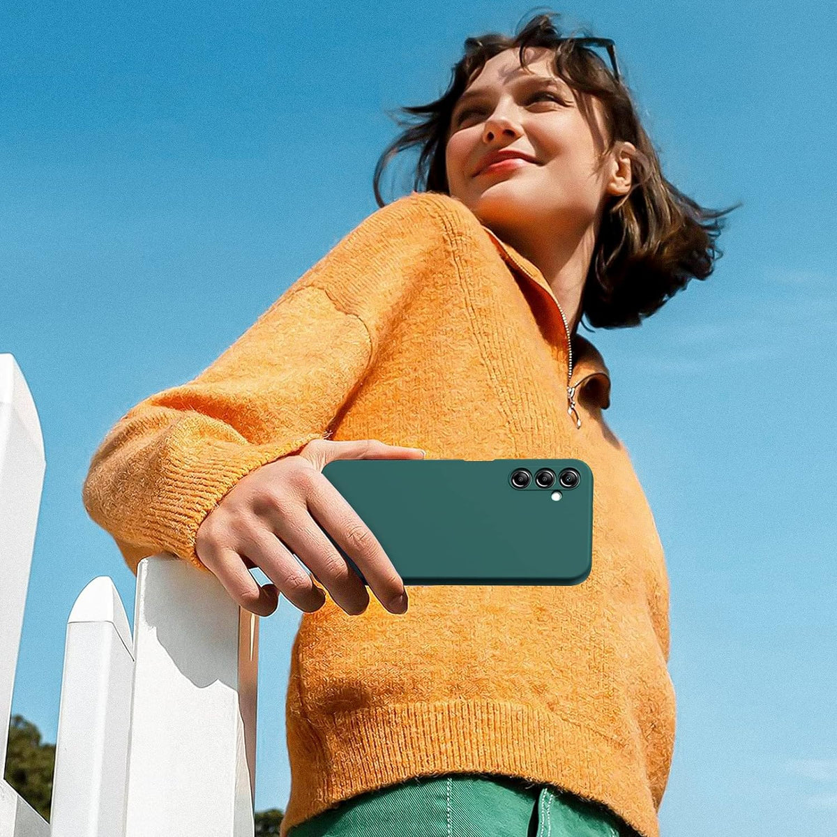 Coque Samsung Galaxy A25 - Vert - Étui arrière en silicone liquide
