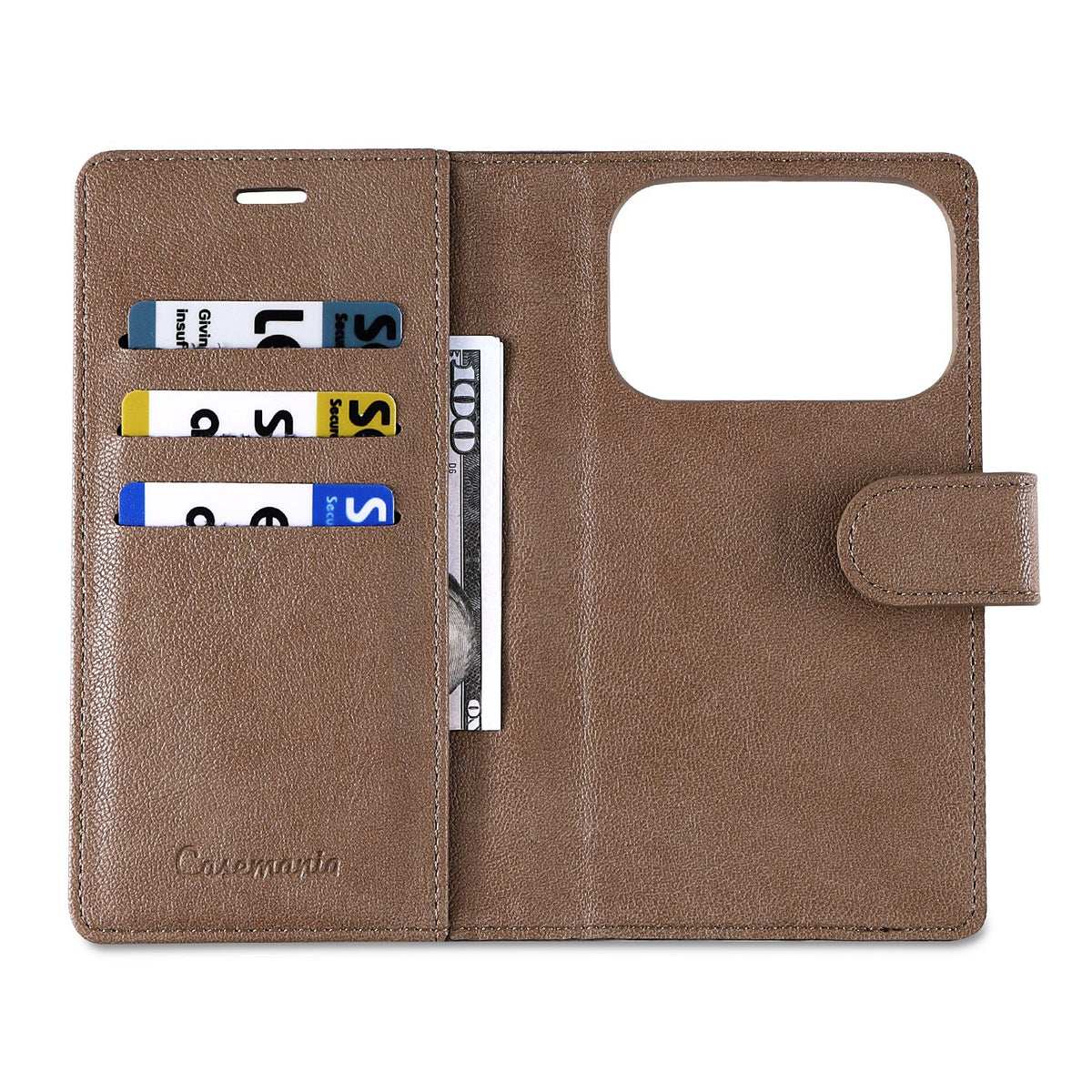 Apple iPhone 18 Pro Max Hoesje - Mocha Brown - 2 in 1 Lederlook Bookcase