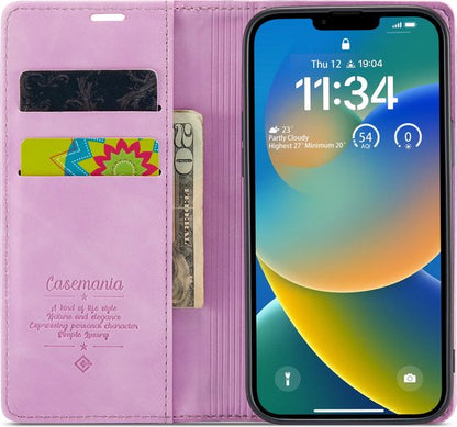 iPhone 14 Hoesje - Pastel Lila - Dunne Bookcase