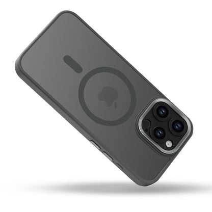 iPhone 15 Pro Hoesje - Grijs - MagSafe Back Cover met Color Frame