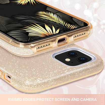 iPhone 12 Mini Hoesje - Goud - Glitter Back Cover