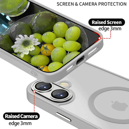Apple iPhone 16 Hoesje - Grijs - Matte Armor MagSafe Back Cover met Camerabescherming