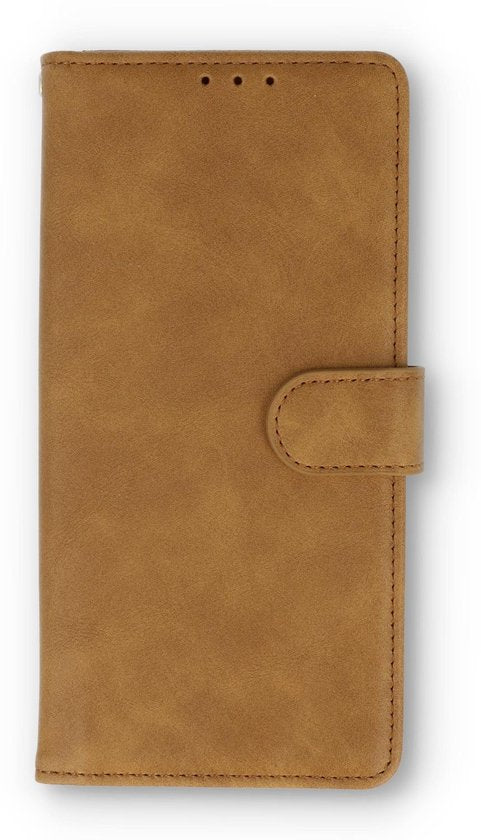 Samsung Galaxy S21 Ultra Hoesje - Licht Bruin - Luxe Bookcase