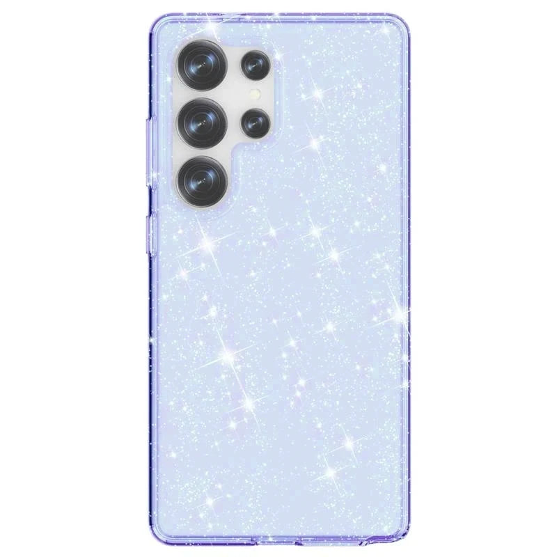 Samsung Galaxy S25 Ultra Hoesje - Blauw - Glitter Back Cover