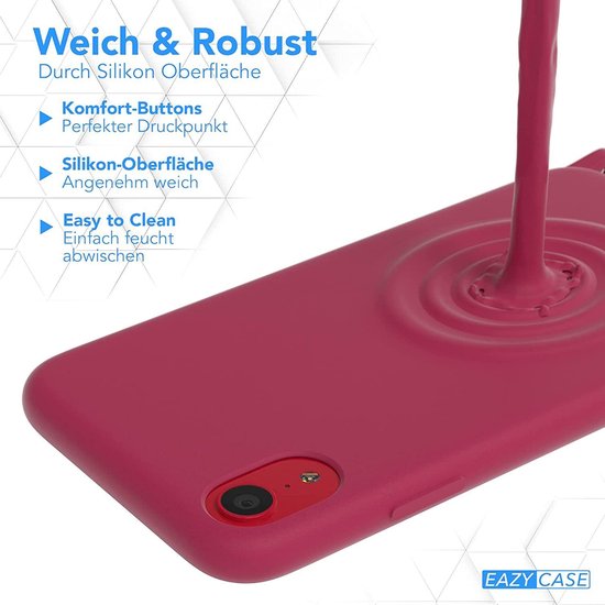 Apple iPhone XR Case - Bordeaux - Silicone Back Cover with Phone Strap