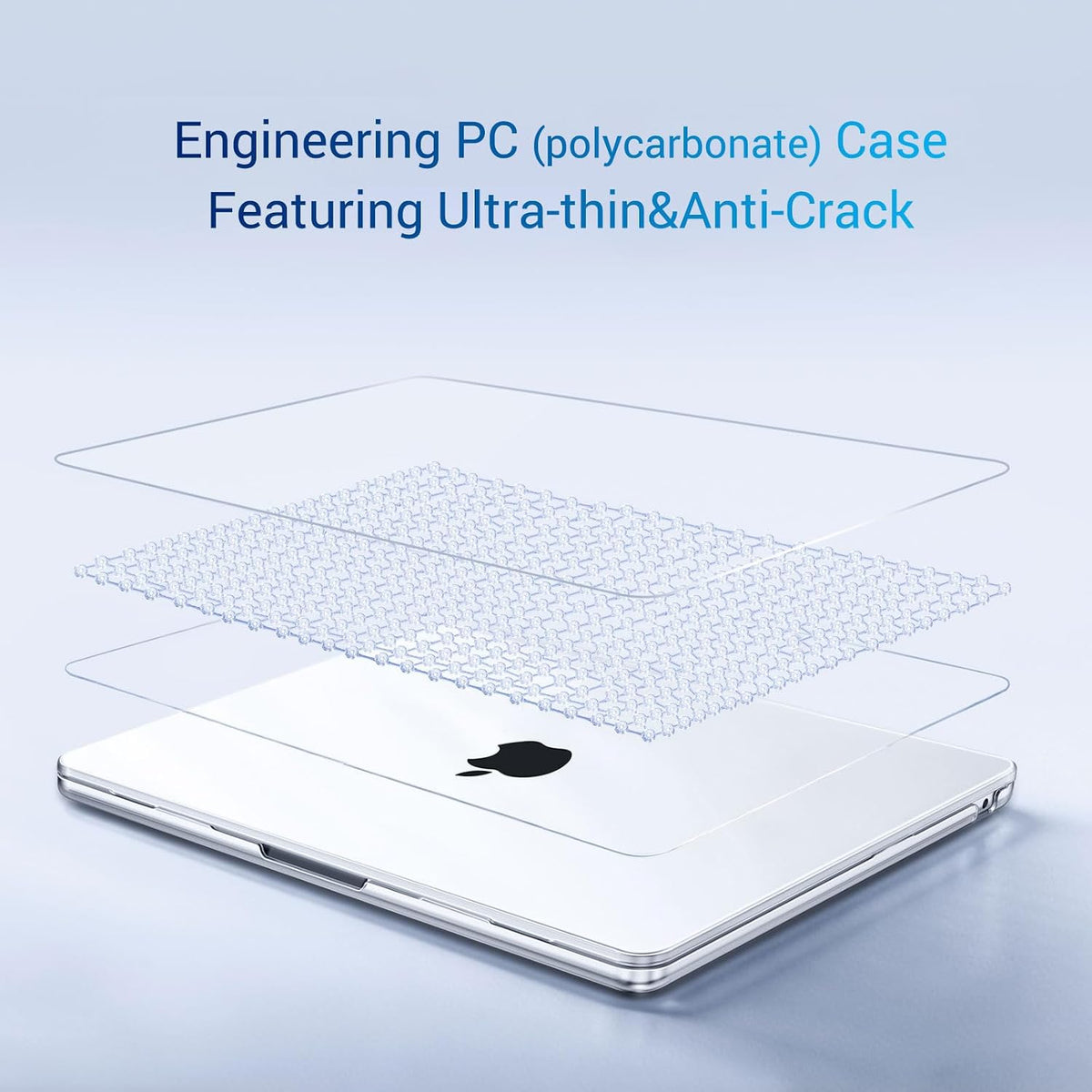 Apple MacBook Air M5/M4/M3/M2 (13-inch) - Transparant - Laptop Hardcase Cover met Ventilatie-openingen