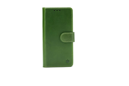 Apple iPhone 18 Pro Max Hoesje - Olive Green - Echt Leren 2 in 1 MagSafe Bookcase