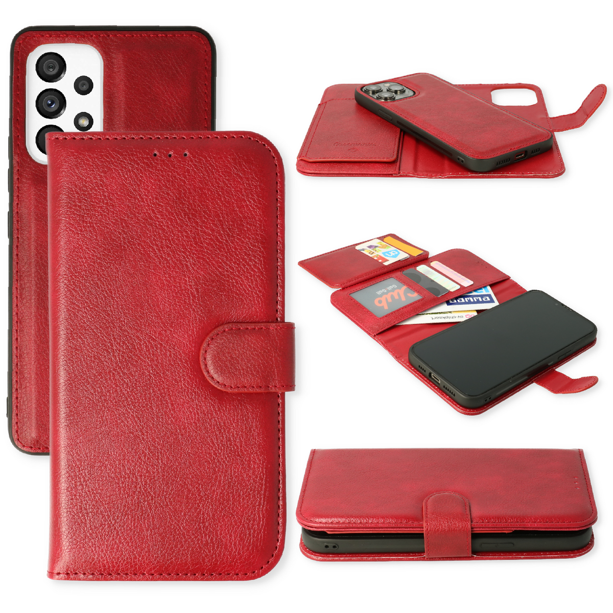 Samsung Galaxy A33 5G Hoesje - Rood - 2 in 1 Bookcase met 10 Kaart Vakken