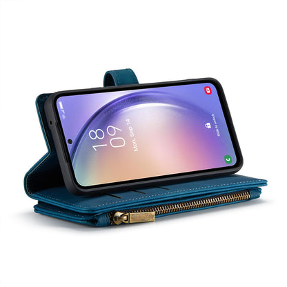 Samsung Galaxy A54 Case - Navy Blue - Luxury Wallet Case with Zipper