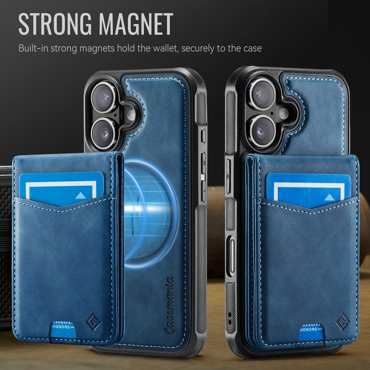 Apple iPhone 16 Hülle - Navy Blue - MagSafe-Backcover mit Kartenfach