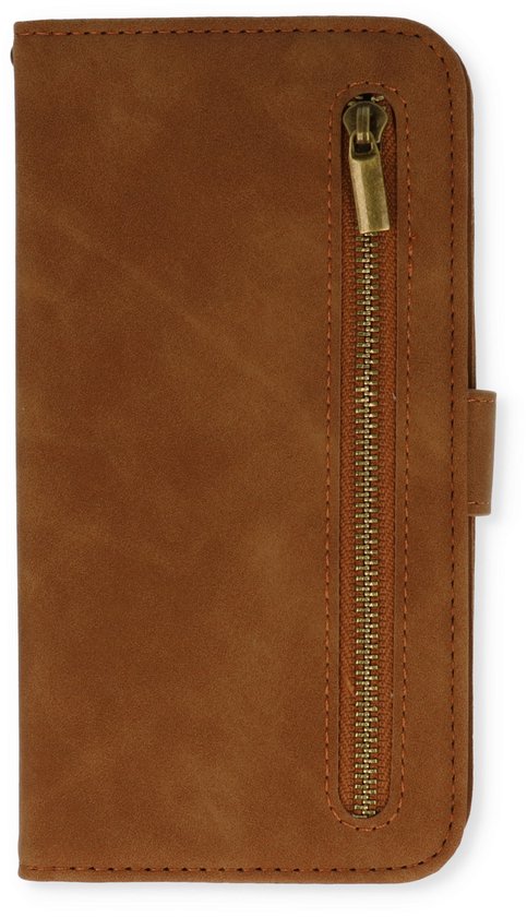 Samsung Galaxy S23 Plus Hoesje - Sienna Brown - Luxe Bookcase met Rits