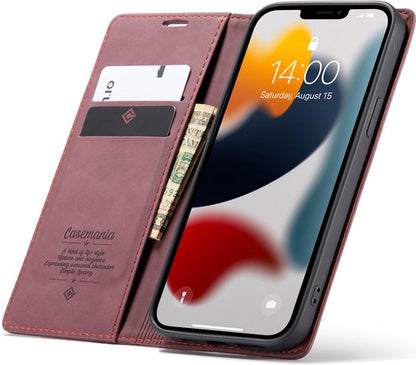 Apple iPhone 12 Pro Max Hoesje - Bordeaux Red - Dunne Bookcase