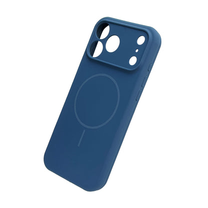 Apple iPhone 17 Pro Max Hoesje - Donker Blauw - Liquid Siliconen MagSafe Back Cover