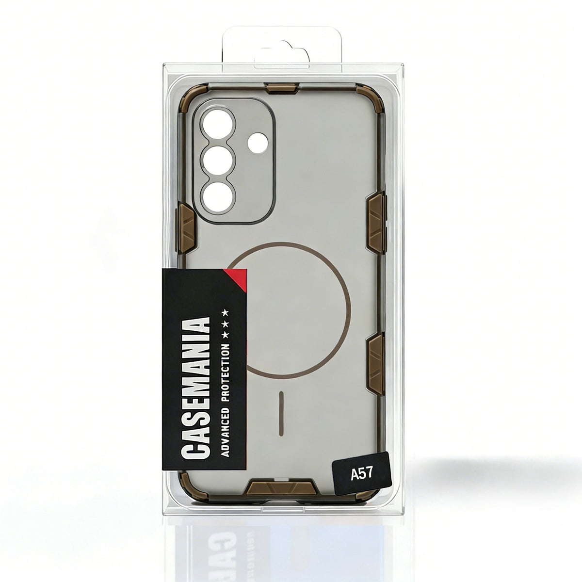 Samsung Galaxy A57 Hoesje - Transparant | Bruin - Frosted Matte Hardcase MagSafe Back Cover