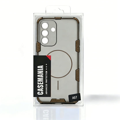 Samsung Galaxy A37 Hoesje - Transparant | Bruin - Frosted Matte Hardcase MagSafe Back Cover