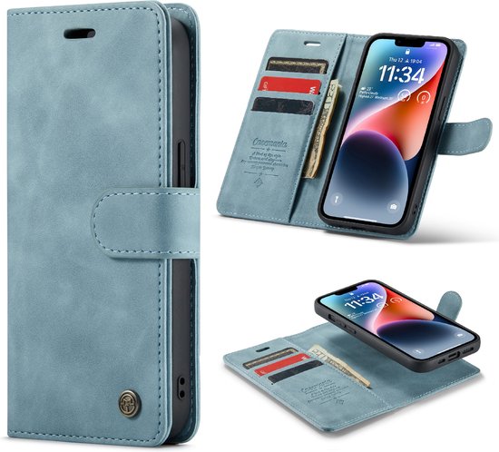 Apple iPhone 14 Plus Case - Aqua Blue - 2-in-1 Wallet Case
