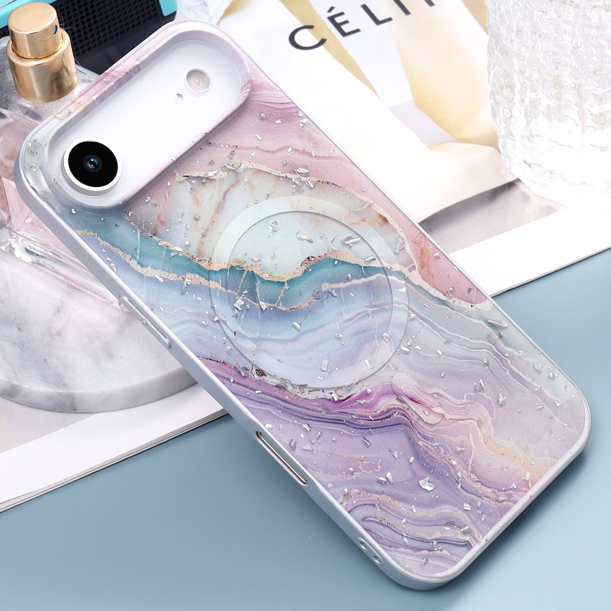 Apple iPhone Air Case - Pink - Marble Glitter MagSafe Back Cover