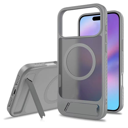Apple iPhone 18 Pro Max Case - Grey - Matte Armour MagSafe Back Cover with Kickstand