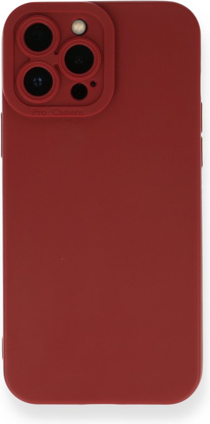 Apple iPhone 13 Pro Hoesje - Bordeaux - Siliconen Camera Bescherming Back Cover