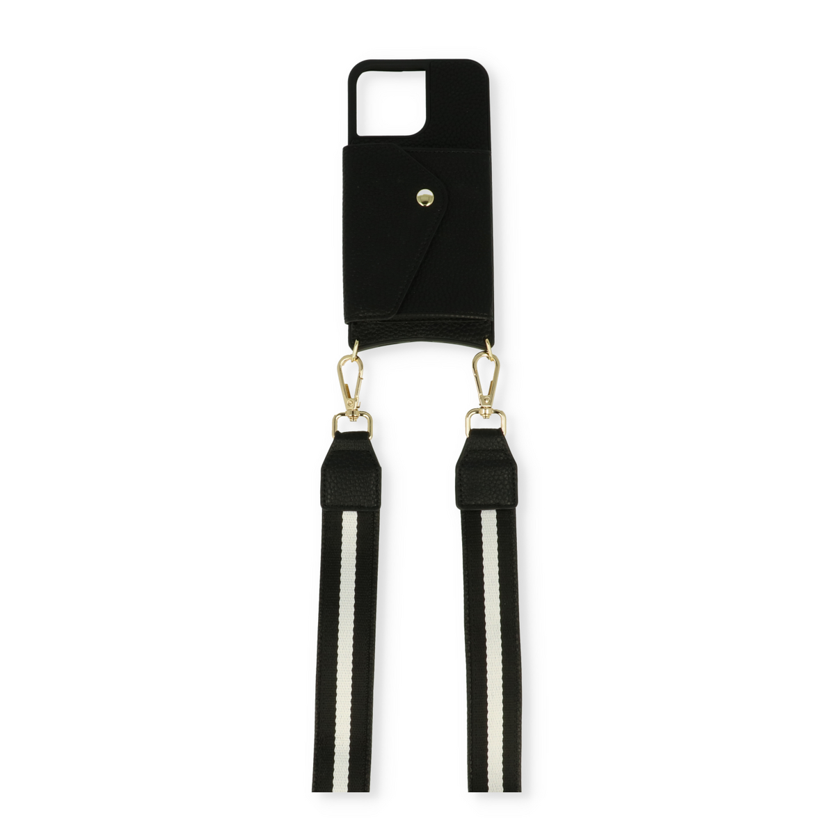 Apple iPhone 14 Pro Max Case - Black - Luxury Back Cover with Phone Strap