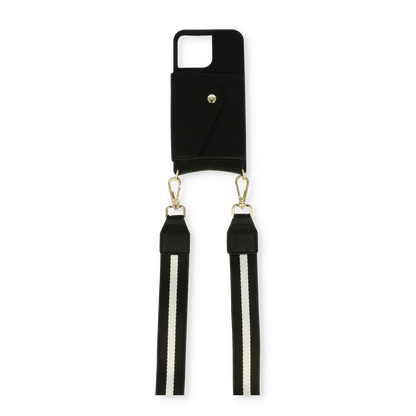 Apple iPhone 14 Pro Max Case - Black - Luxury Back Cover with Phone Strap