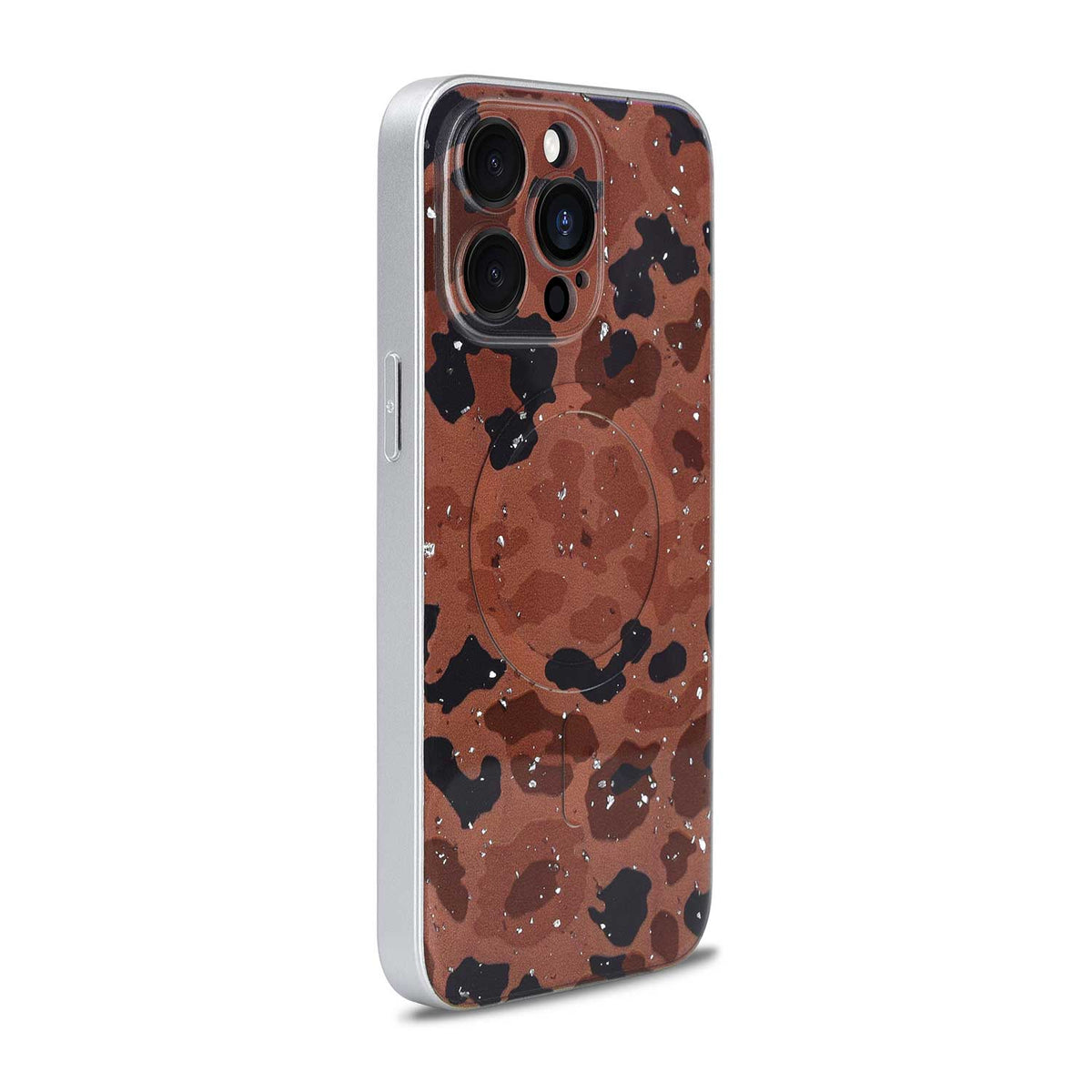 Apple iPhone 15 Pro Max Hoesje - Brown - Glitter MagSafe Back Cover