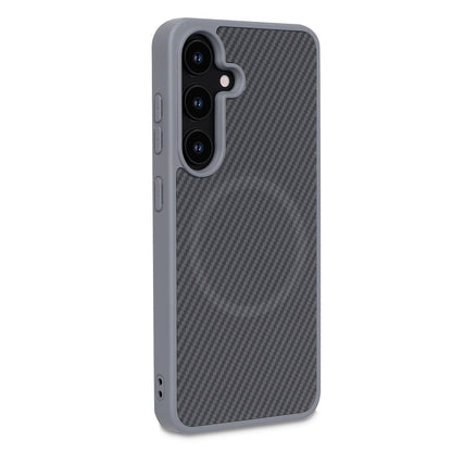 Samsung Galaxy S25 Plus Hoesje - Grijs - Carbon MagSafe Back Cover